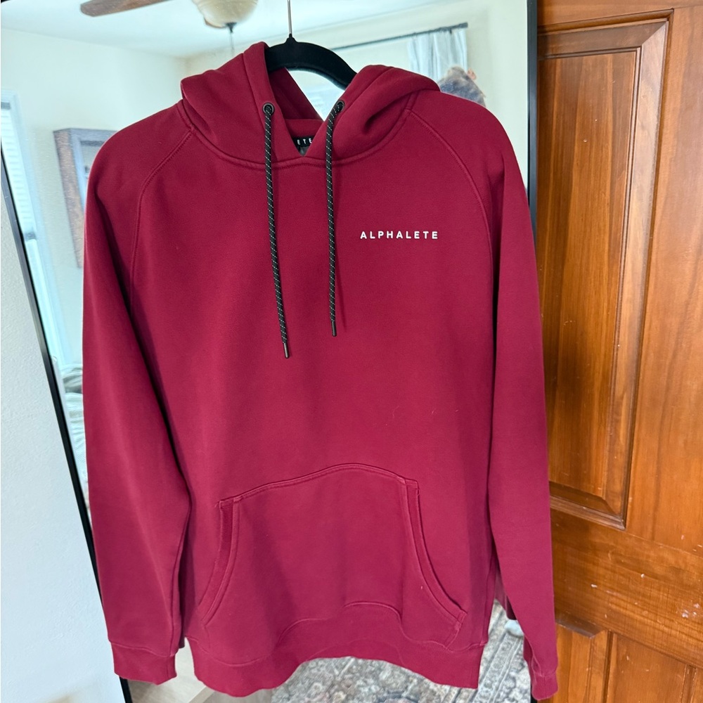 Alphalete Men's Burgundy Crewneck Hoodie